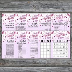 Sparkle and shine Birthday Party Games bundle,Adult birthday games package,Printable Birthday Games,INSTANT DOWNLOAD