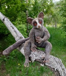 Lemur Realistic Toy . undefined Plush Toy . Art Doll Animal