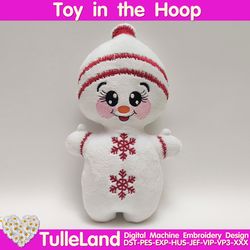 Snowman toy Stuffie ITH pattern Machine embroidery design Snowman toy Stuffie in the Hoop Machine embroidery design