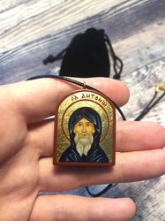 Saint Anthony | Icon pendant | Icon necklace | Miniature icon | Catholic icon | Orthodox icon | Byzantine icon