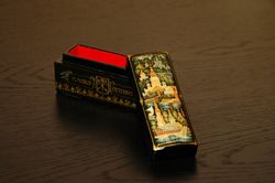 Diminutive St Petersburg lacquer box collectible miniature art