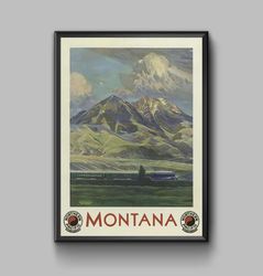 Montana vintage travel poster, digital download