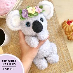 Crochet koala bear pattern. Cute koala amigurumi crochet pattern pdf animal toy