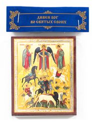 The Miracle of the Archangel Michael with Florus and Laurus blessed icon compact size 2.3x3.5" free shipping