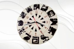 Clock with animals pattern, laser cutting design. Laser cut product, glowforge svg project.