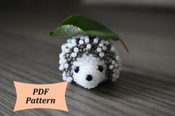 3D bead pattern, 3d beading, hedgehog tutorial, easy beaded animal pattern in PDF. How to make your personal animal.