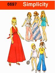 Copy of the vintage Simplicity 6697 pattern of clothes for dolls of the 11 1\2 format