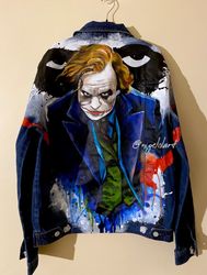 Painted Denim Jacket Handmade Custom denim jacket Personalized jean jackets Portraits from photos joker venom Superman