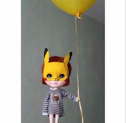 Pikachu mask for blythe and qbabies