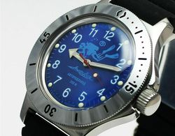 Vostok Amphibia 120656 Watch Scuba Dude Diver Metal Bracelet