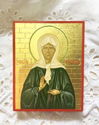 Saint Matrona of Moscow | Christian saints | Holy Icon | travel size icon | Hand painted icon | orthodox icon
