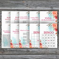 Roses Birthday Party Games bundle,Adult birthday games package,Printable Birthday Games,INSTANT DOWNLOAD