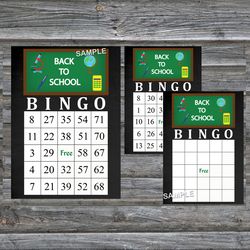 Back to school bingo game,Back to schoo Printable bingo cards,30 Bingo Cards