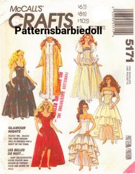 PDF Copy Vintage Sewing Pattern MC Cralls 5171 Clothes for Barbie and Dolls 11 12 inch