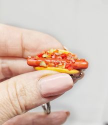 Realistic hot dog on keychain, food keychain, gift idea, fast food on keychain, bag accessory, keychain with decor