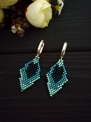 Native American Beaded Earrings , Handmade Earrings Woman , Bohemian Earrings