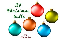 Set of 28 Christmas balls