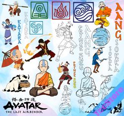 Avatar SVG, Anime SVG Bundle, Airbender Anime svg, Anime Manga svg cricut, Anime pack, Japanese cartoon, Anime Cut file