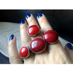 Red Glass ring, Fused ring, Scarlet witch ring, Witchy aesthetic, Blood ring, Fusing ring, Tin soldered ring