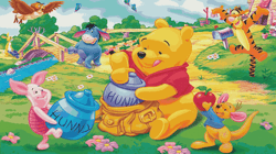 PDF Counted Vintage Cross Stitch Pattern | Winnie the Pooh and his Friends | 3 Sizes
