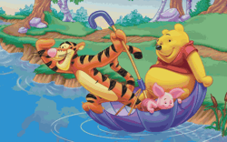 PDF Counted Vintage Cross Stitch Pattern | Winnie the Pooh and his Friends | 5 Sizes