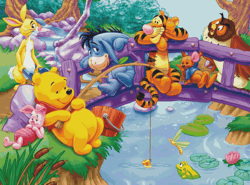 PDF Counted Vintage Cross Stitch Pattern | Winnie the Pooh and his Friends | 6 Sizes