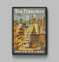 San Francisco vintage travel poster, digital download