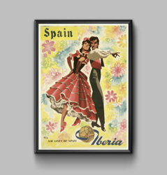 Spain Vintage travel poster, digital download