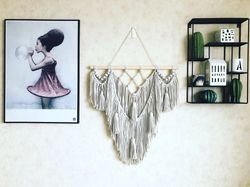 Large Macrame Wall Hanging, Wall Tapestry, Macrame Wall Hanging with tassels, Woven Wall Art, Hygge Macrame Mural,