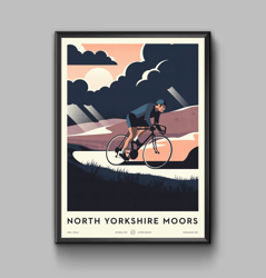 North Yorkshire Moors vintage travel poster, digital download