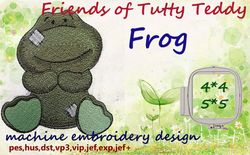 Frog Tatty Teddy Friend 2 Sizes  Embroidery Design