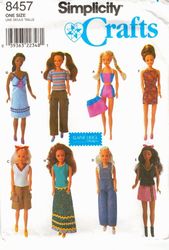 PDF Copy Sewing Pattern Simplicity 8457 Clothes for Barbie and Dolls 11 1/2 inch