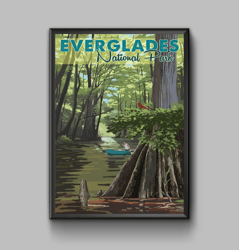 Everglades National park River View vintage travel poster, digital download