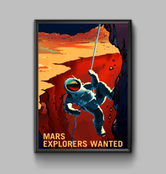 Mars explorers wanted , space exploration poster, digital download