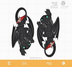 SVG Crawly Toothless dragon, Night fury svg layered, How to train your dragon Svg Baby Dragon Png