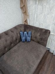 Letter pillow W, gift,  decor cushion,