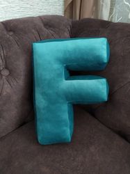Letter pillow f  / alphabet pillow / number pillow / soft letters / initial cushion / name pillow / decor pillow