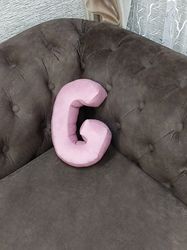 Letter pillow G velvet / Pillow G / letter cushion G / Cushion g