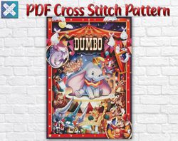 Disney Cross Stitch Pattern / Dumbo Cross Stitch Pattern / Elephant PDF Cross Stitch Chart / Instant Printable PDF Chart