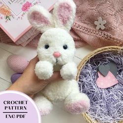 Crochet bunny pattern. Amigurumi plush rabbit pattern toys