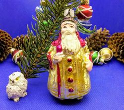 Antique Glass Toy Santa Claus Man Magician. Vintage Christmas Toy