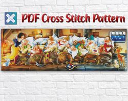 Disney Cross Stitch Pattern / Snow White Cross Stitch Pattern / Snow White And 7 Dwarfs Cross Stitch Chart / Instant PDF
