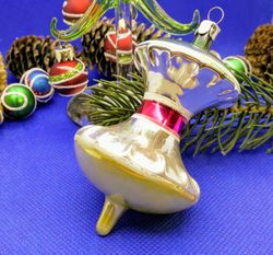 Soviet Vintage Christmas Toy Whirligig. Christmas glass Toy Yula