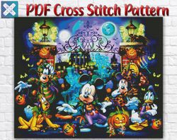 Disney Halloween Counted Cross Stitch Pattern / Mickey And Minnie Cross Stitch Pattern / Disney Heroes Cross Stitch PDF