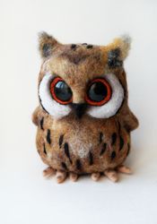 Needle felted Horned owl