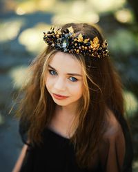 Black gold headband with leaves Black and gold crown Gothic headdress Event royal headdress Wedding crown