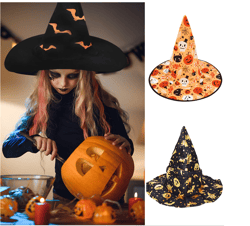 Adult Kids Children Halloween Witch Hats Masquerade Wizard Hat Cosplay Costume Accessories Halloween Party Fancy Dress D