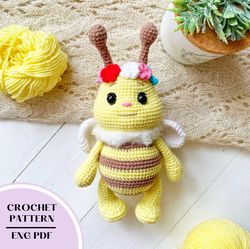 Crochet Bumblebee pattern. Amigurumi Bee toy pattern PDF
