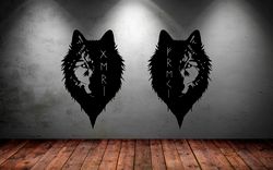 Scandinavian Mythology The Wolves Of Odin Geri And Freki Wall Sticker Vinyl Decal Mural Art Decor