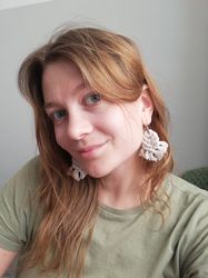 Bohemian woven earrings ear needles hand-knitted elegant earrings